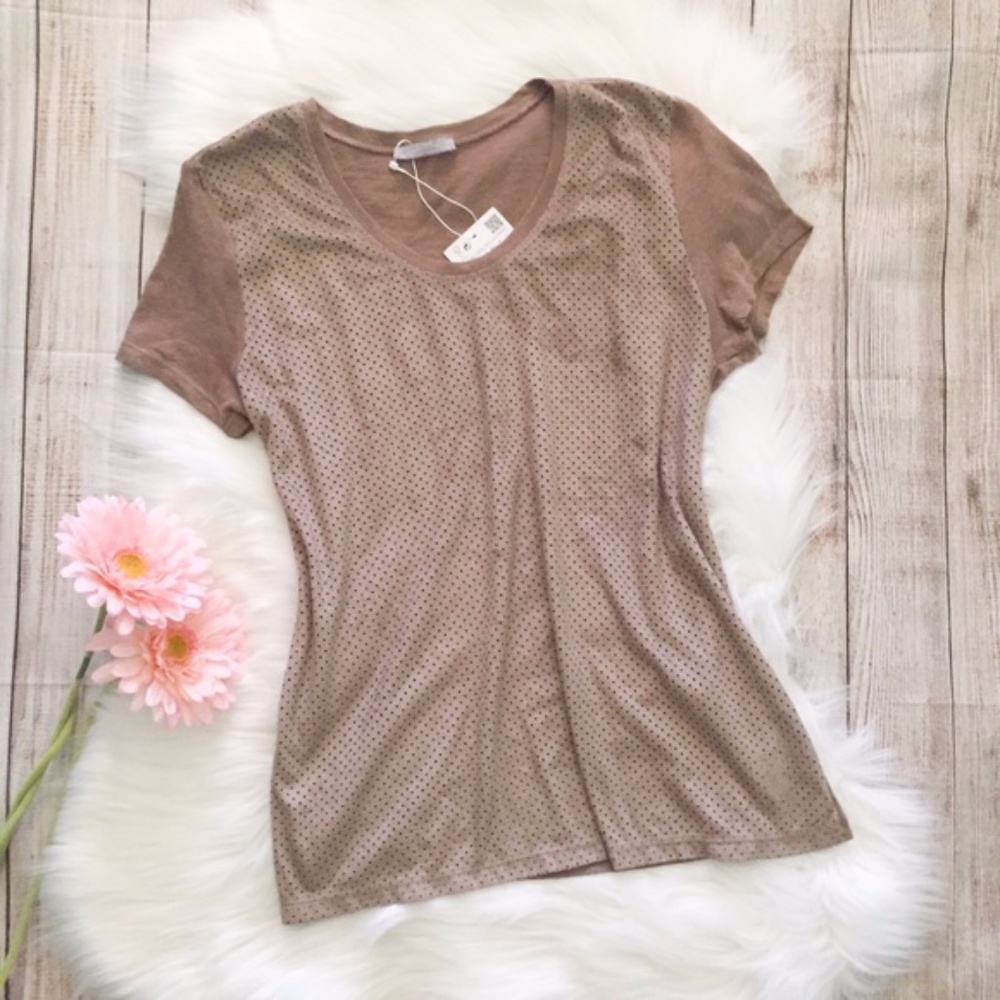 Zara Suede Cognac Brown Top Shirt ✨